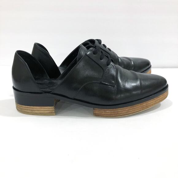 Freda Salvador Will D'Orsay Platform Black Leather Loafers - Picture 4 of 12